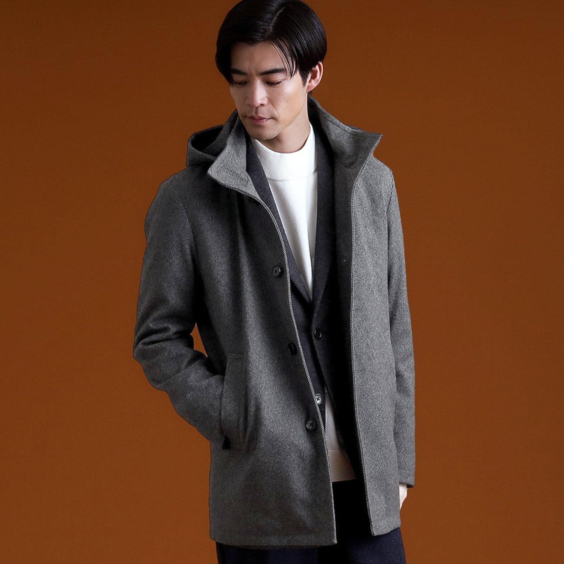 ザ ショップ ティーケー(メンズ) THE SHOP TK(Men) ウーリックスタンドメルトンコート （グレー(412)） グレー(412)