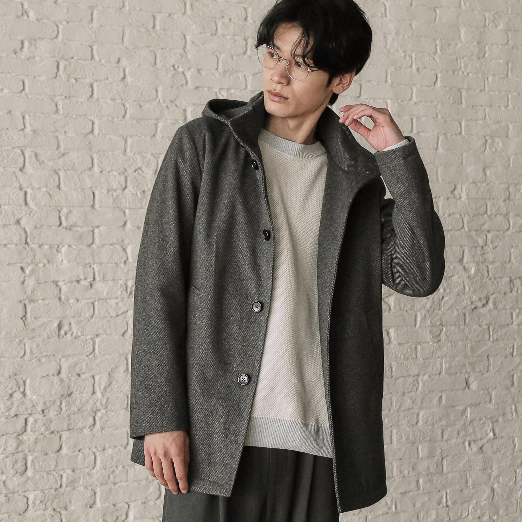 ザ ショップ ティーケー(メンズ) THE SHOP TK(Men) ONO/FF対応ウーリックスタンドメルトンコート 【洗濯機OK/フード取外し可】 （チャコールグレー(414)） チャコールグレー(414)