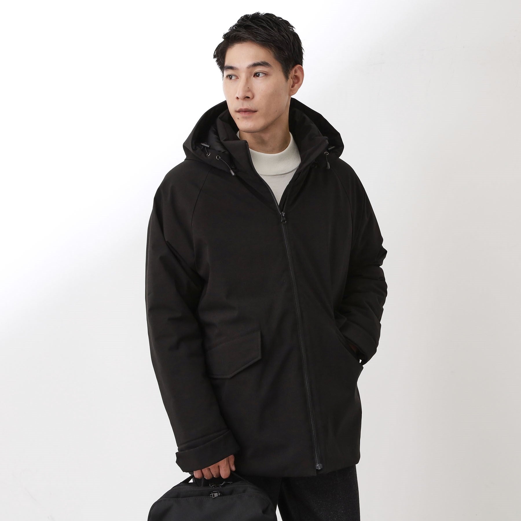 ザ ショップ ティーケー(メンズ) THE SHOP TK(Men) SORONA／ソロナ 中綿2WAYブルゾン 【防風／洗濯機OK／フード脱着可】 （ブラック(019)） ブラック(019)