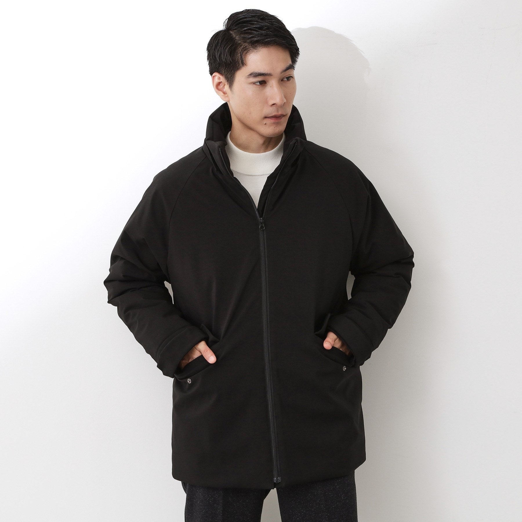 ザ ショップ ティーケー(メンズ) THE SHOP TK(Men) SORONA／ソロナ 中綿2WAYブルゾン 【防風／洗濯機OK／フード脱着可】 （ブラック(019)） ブラック(019)