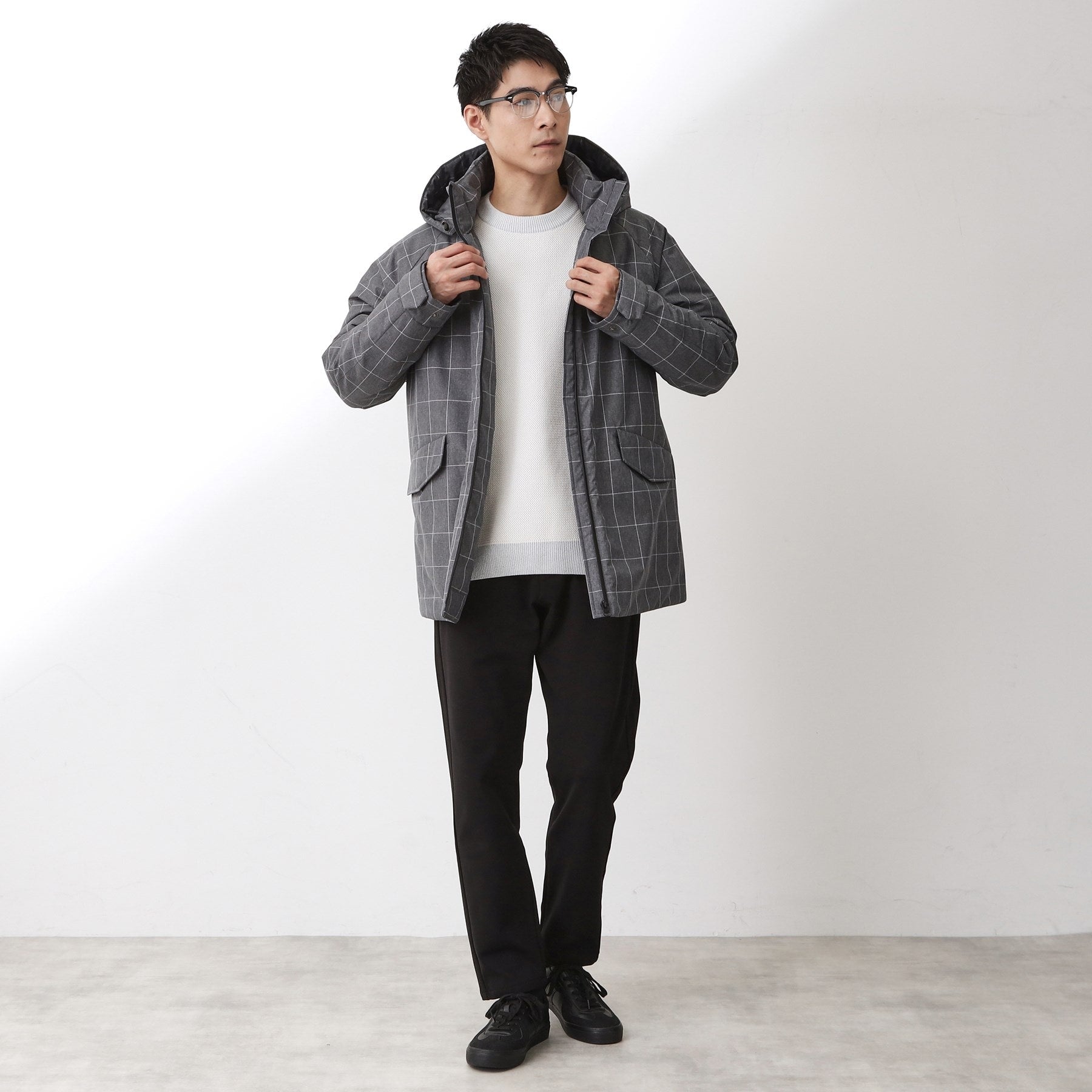 ザ ショップ ティーケー(メンズ) THE SHOP TK(Men) SORONA／ソロナ 中綿2WAYブルゾン 【防風／洗濯機OK／フード脱着可】 （ブラック(019)） ブラック(019)