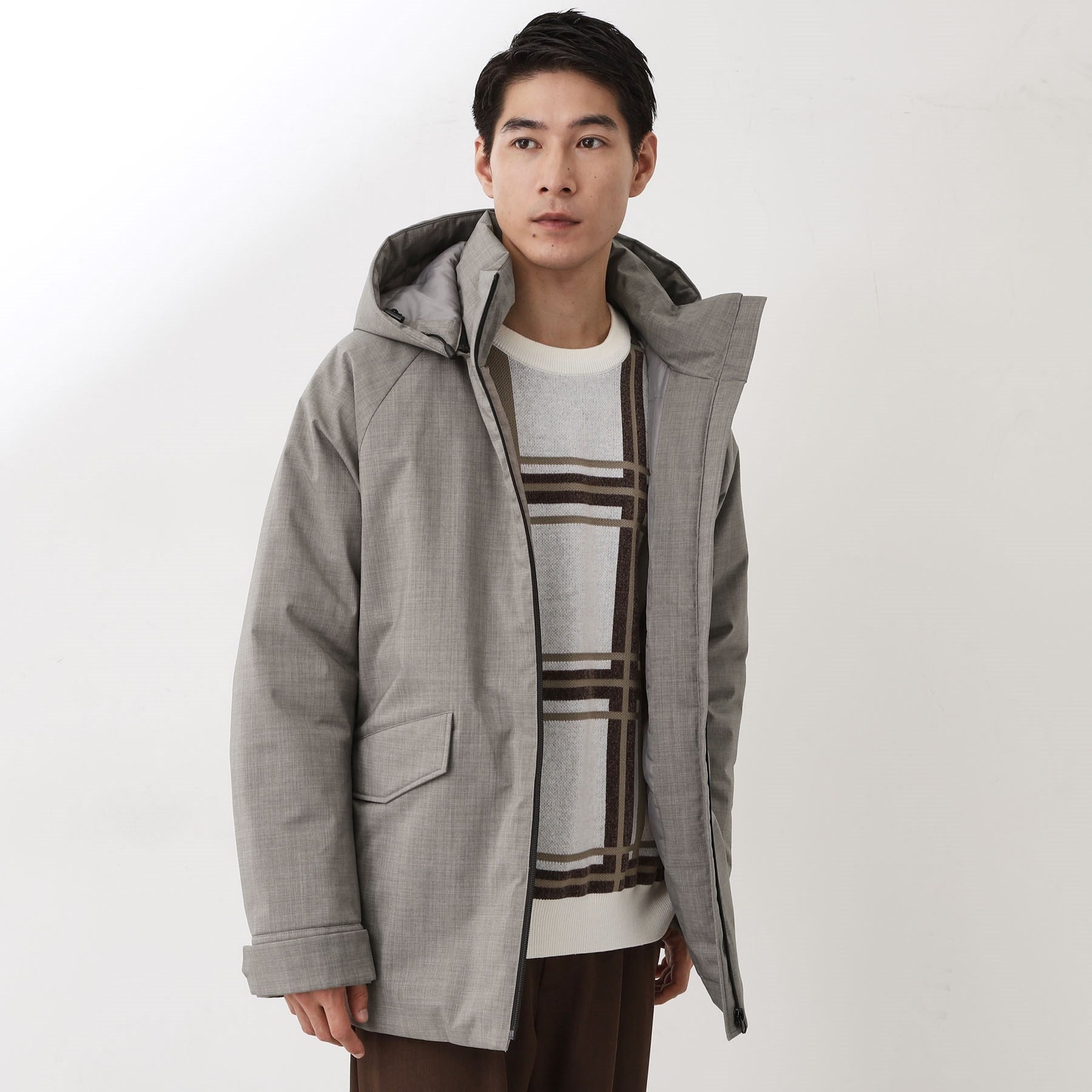 ザ ショップ ティーケー(メンズ) THE SHOP TK(Men) SORONA／ソロナ 中綿2WAYブルゾン 【防風／洗濯機OK／フード脱着可】 （グレージュ(050)） グレージュ(050)