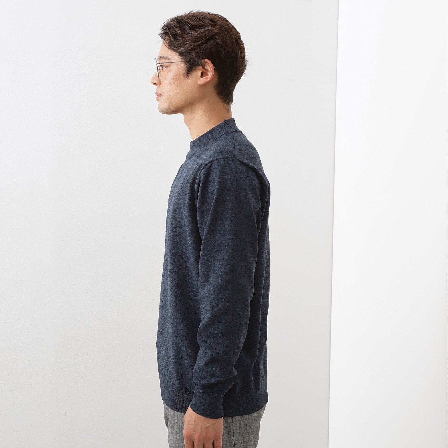 ザ ショップ ティーケー(メンズ) THE SHOP TK(Men) 【冬のビジネスシーンに最適】モックネックニット （ネイビー(094)） ネイビー(094)