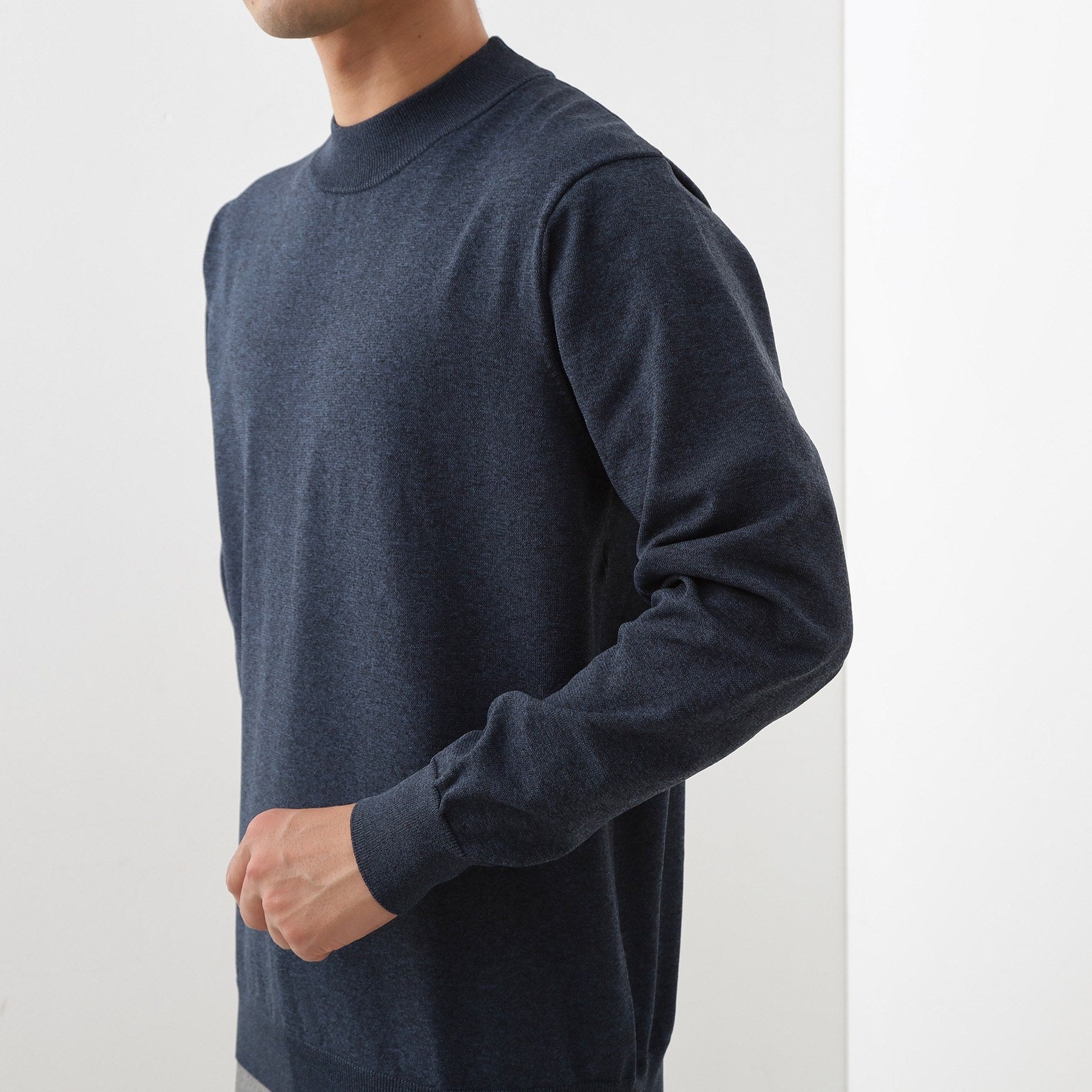 ザ ショップ ティーケー(メンズ) THE SHOP TK(Men) 【冬のビジネスシーンに最適】モックネックニット （ネイビー(094)） ネイビー(094)