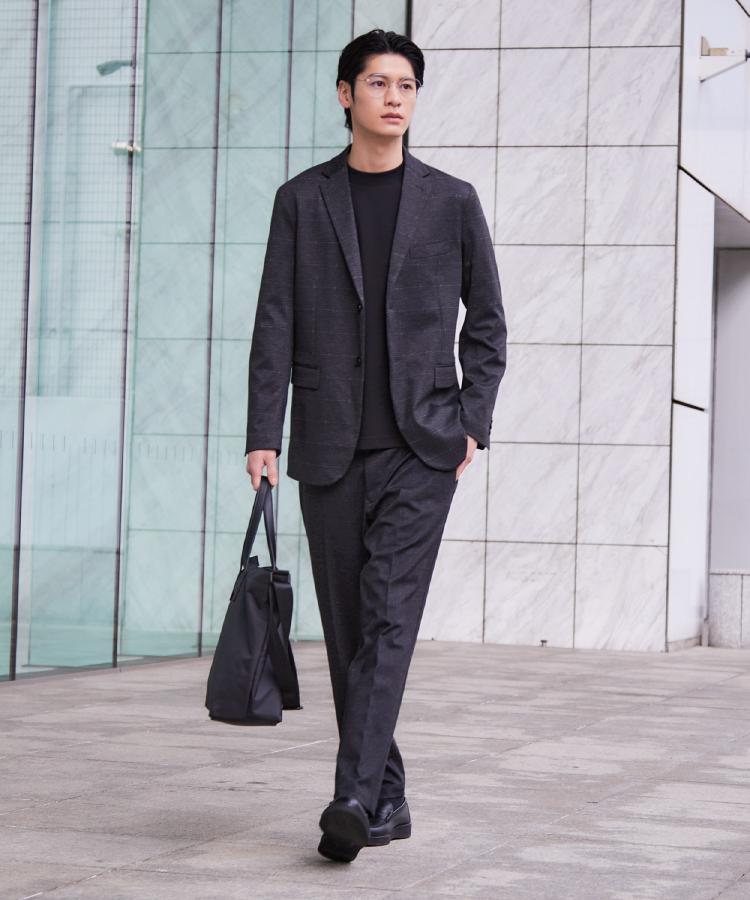 ザ ショップ ティーケー(メンズ) THE SHOP TK(Men) 【セットアップ可／洗濯機OK／ストレッチ】TRジャージスラックス （チャコールグレー(214)） チャコールグレー(214)