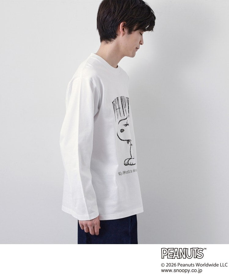ザ ショップ ティーケー(メンズ) THE SHOP TK(Men) PEANUTS ／ ピーナッツ スヌーピー ヴィンテージ風プリント長袖Tシャツ （チャコールグレー(014)） チャコールグレー(014)