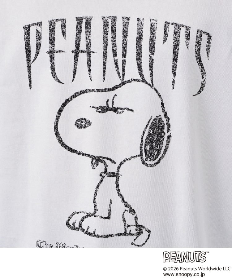ザ ショップ ティーケー(メンズ) THE SHOP TK(Men) PEANUTS ／ ピーナッツ スヌーピー ヴィンテージ風プリント長袖Tシャツ （チャコールグレー(014)） チャコールグレー(014)
