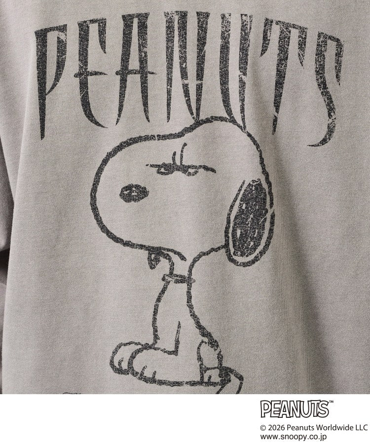 ザ ショップ ティーケー(メンズ) THE SHOP TK(Men) PEANUTS ／ ピーナッツ スヌーピー ヴィンテージ風プリント長袖Tシャツ （チャコールグレー(014)） チャコールグレー(014)