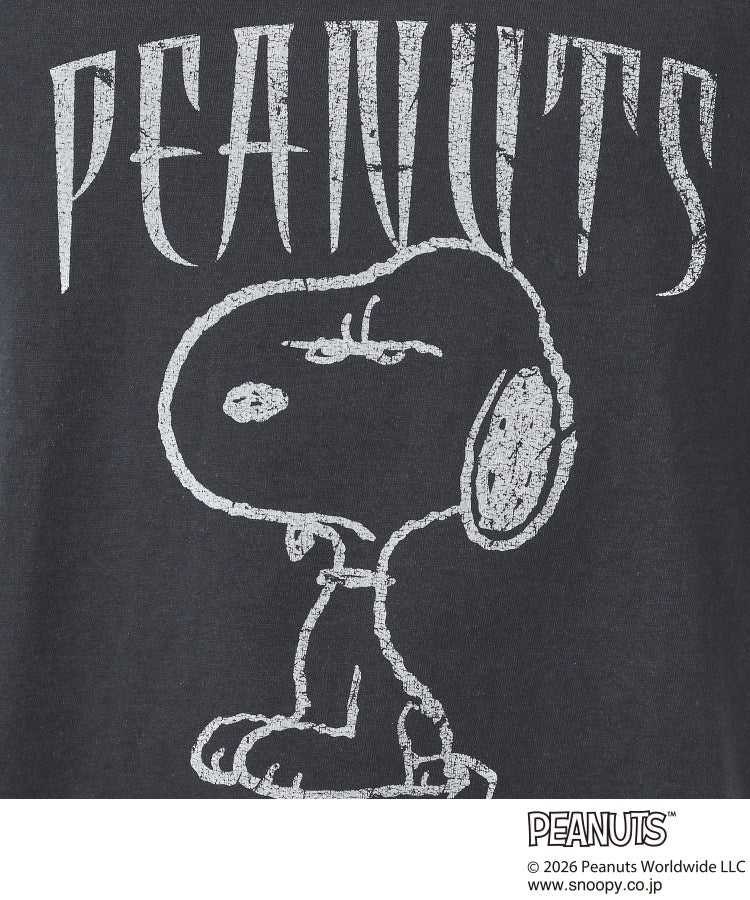 ザ ショップ ティーケー(メンズ) THE SHOP TK(Men) PEANUTS ／ ピーナッツ スヌーピー ヴィンテージ風プリント長袖Tシャツ （チャコールグレー(014)） チャコールグレー(014)