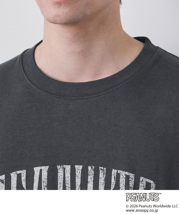 ザ ショップ ティーケー(メンズ) THE SHOP TK(Men) PEANUTS ／ ピーナッツ スヌーピー ヴィンテージ風プリント長袖Tシャツ （チャコールグレー(014)） チャコールグレー(014)