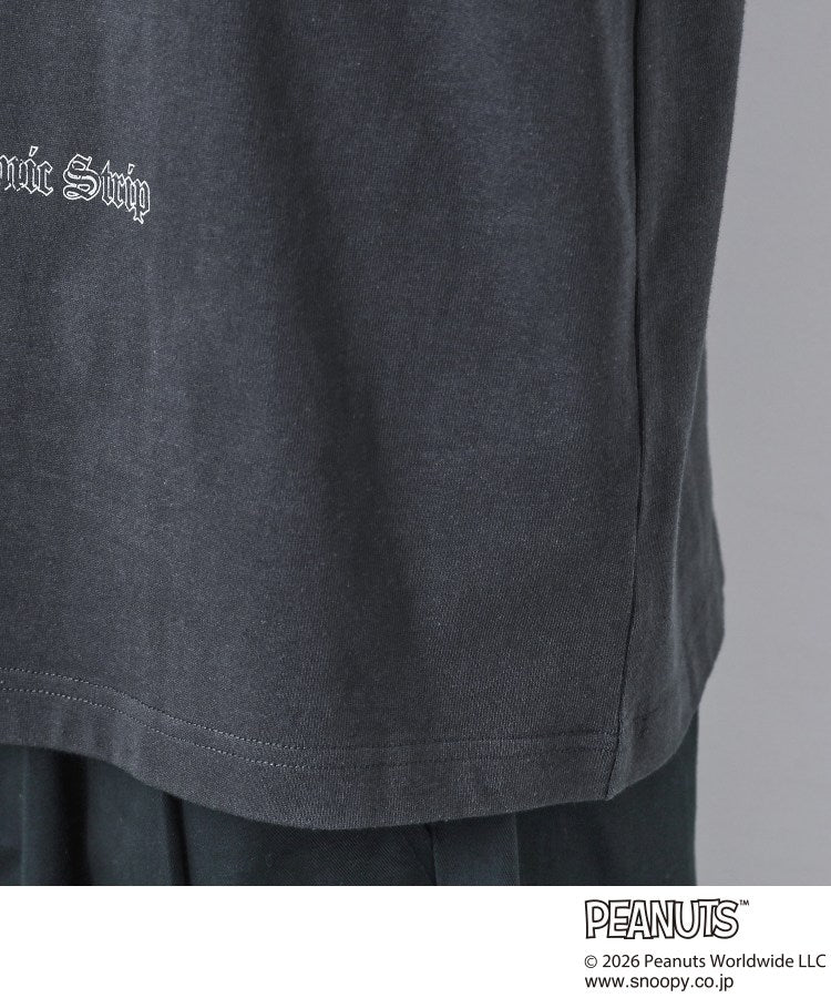 ザ ショップ ティーケー(メンズ) THE SHOP TK(Men) PEANUTS ／ ピーナッツ スヌーピー ヴィンテージ風プリント長袖Tシャツ （チャコールグレー(014)） チャコールグレー(014)