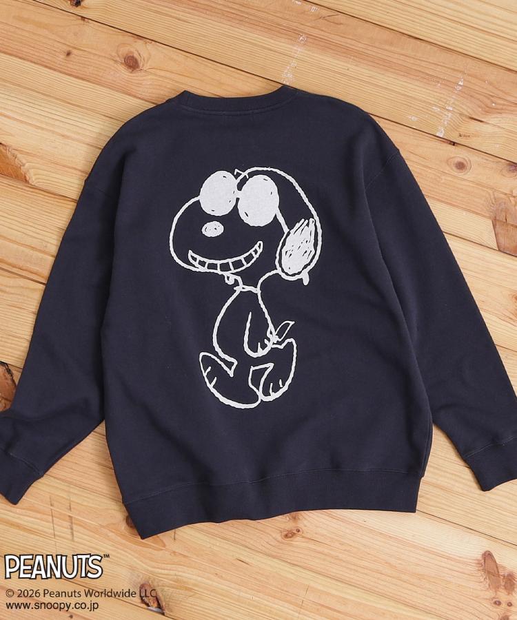 ザ ショップ ティーケー(メンズ) THE SHOP TK(Men) PEANUTS ／ ピーナッツ スヌーピー ミニ裏毛スウェット （ネイビー(094)） ネイビー(094)