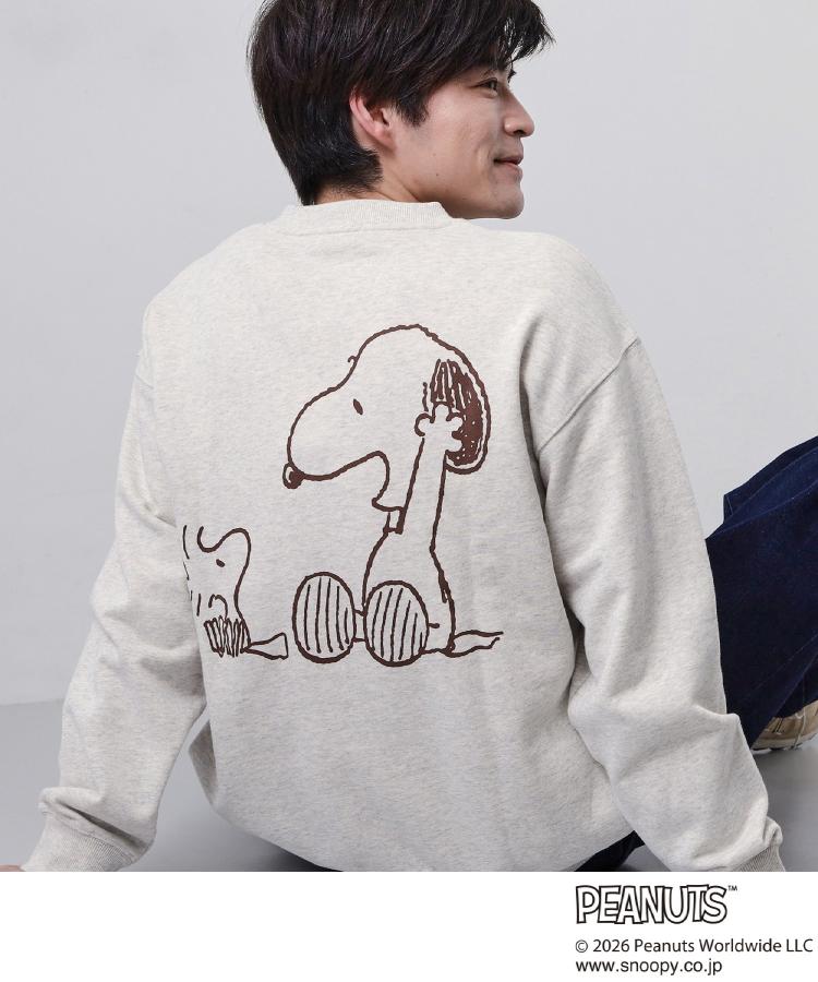 ザ ショップ ティーケー(メンズ) THE SHOP TK(Men) PEANUTS ／ ピーナッツ スヌーピー ミニ裏毛スウェット （ネイビー(094)） ネイビー(094)
