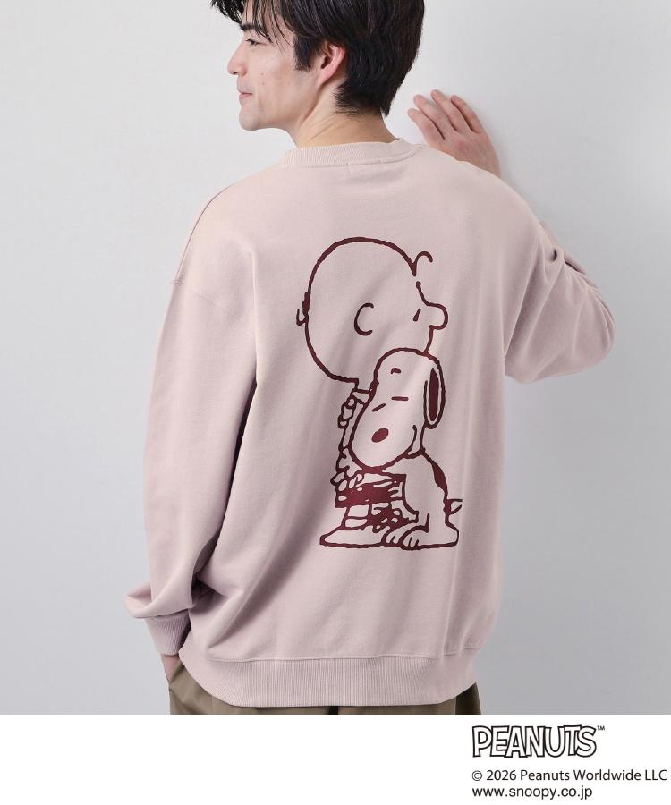 ザ ショップ ティーケー(メンズ) THE SHOP TK(Men) PEANUTS ／ ピーナッツ スヌーピー ミニ裏毛スウェット （ネイビー(094)） ネイビー(094)