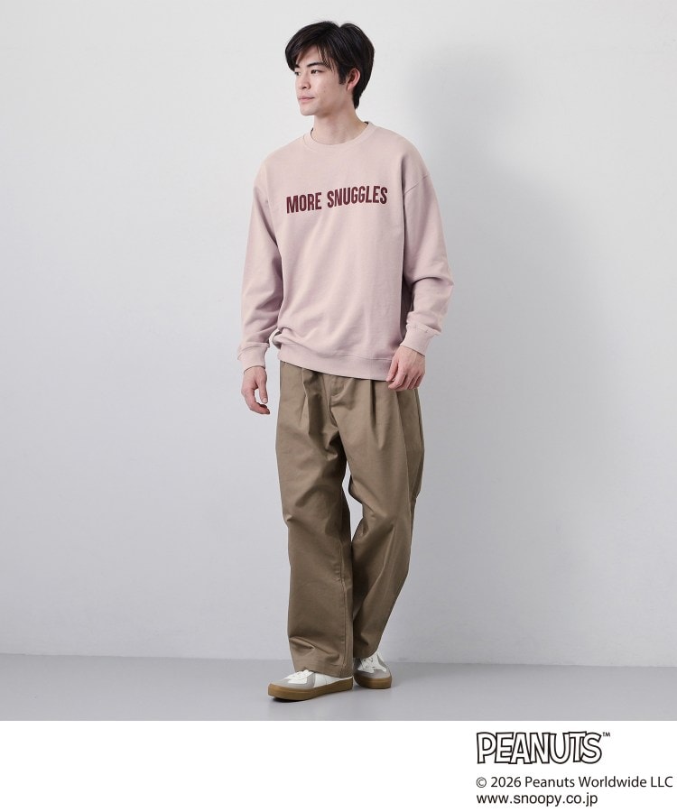 ザ ショップ ティーケー(メンズ) THE SHOP TK(Men) PEANUTS ／ ピーナッツ スヌーピー ミニ裏毛スウェット （ネイビー(094)） ネイビー(094)