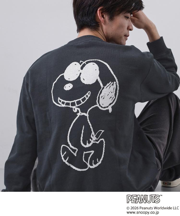 ザ ショップ ティーケー(メンズ) THE SHOP TK(Men) PEANUTS ／ ピーナッツ スヌーピー ミニ裏毛スウェット （ネイビー(094)） ネイビー(094)