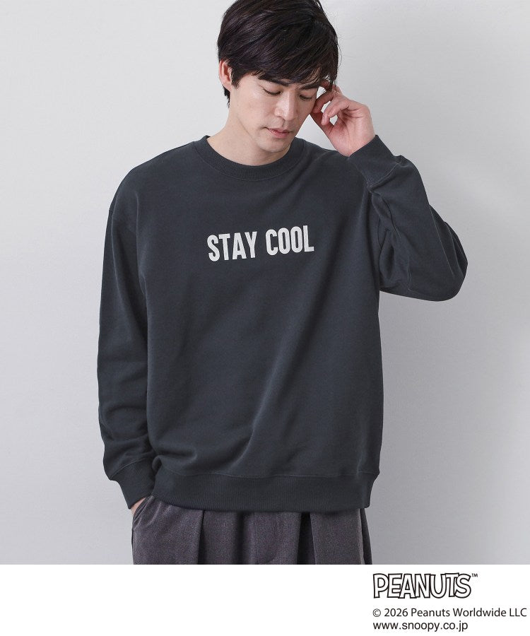ザ ショップ ティーケー(メンズ) THE SHOP TK(Men) PEANUTS ／ ピーナッツ スヌーピー ミニ裏毛スウェット （ネイビー(094)） ネイビー(094)