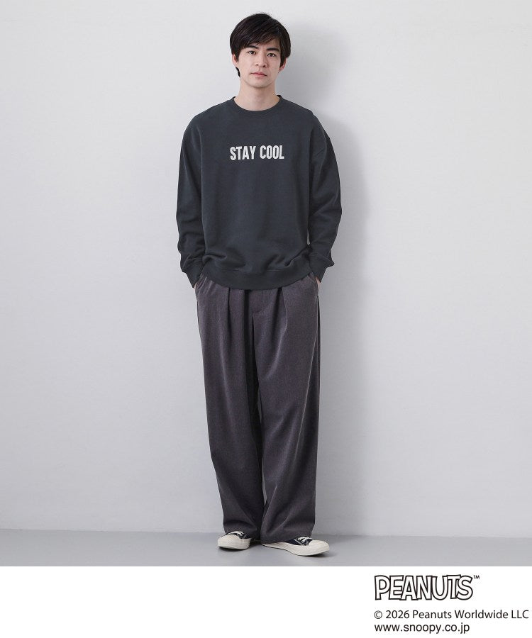ザ ショップ ティーケー(メンズ) THE SHOP TK(Men) PEANUTS ／ ピーナッツ スヌーピー ミニ裏毛スウェット （ネイビー(094)） ネイビー(094)