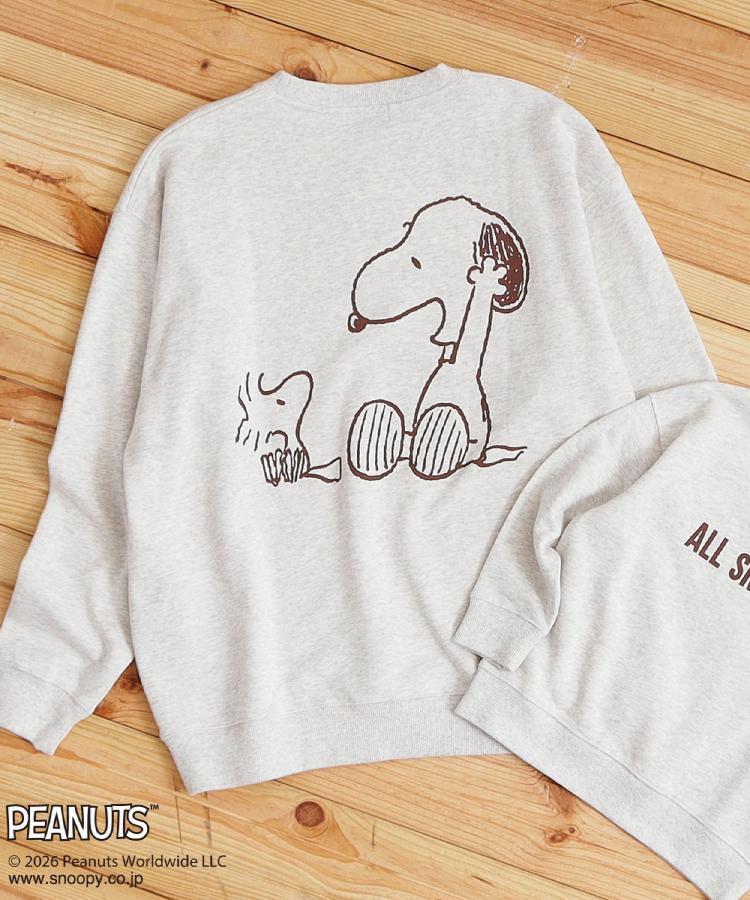 ザ ショップ ティーケー(メンズ) THE SHOP TK(Men) PEANUTS ／ ピーナッツ スヌーピー ミニ裏毛スウェット （ネイビー(094)） ネイビー(094)