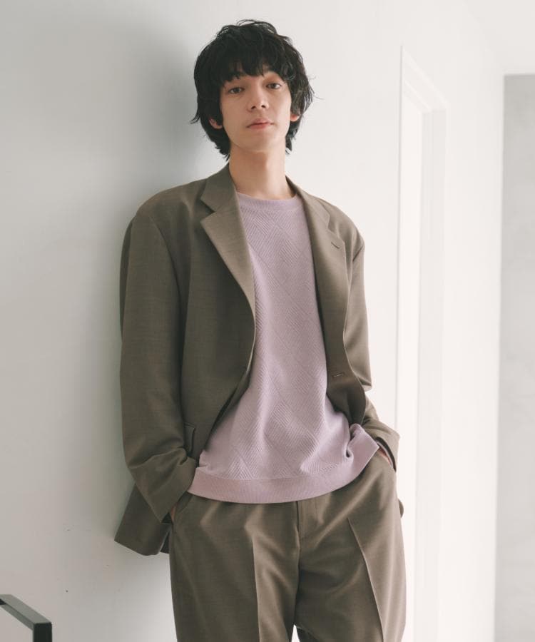 ザ ショップ ティーケー(メンズ) THE SHOP TK(Men) ジャガードリンクススウエット （ネイビー(094)） ネイビー(094)
