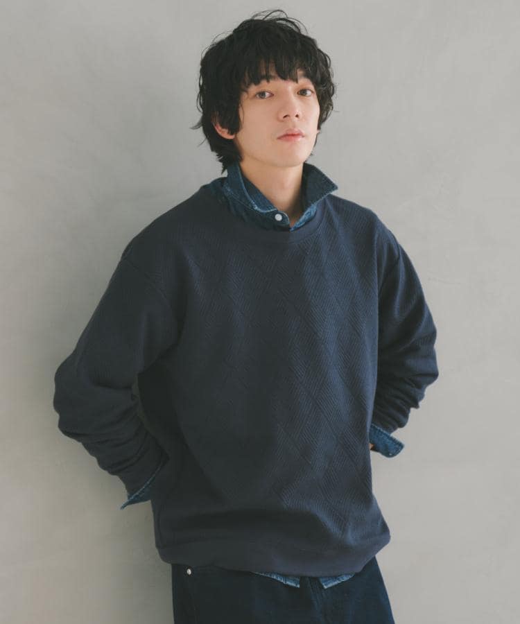 ザ ショップ ティーケー(メンズ) THE SHOP TK(Men) ジャガードリンクススウエット （ネイビー(094)） ネイビー(094)