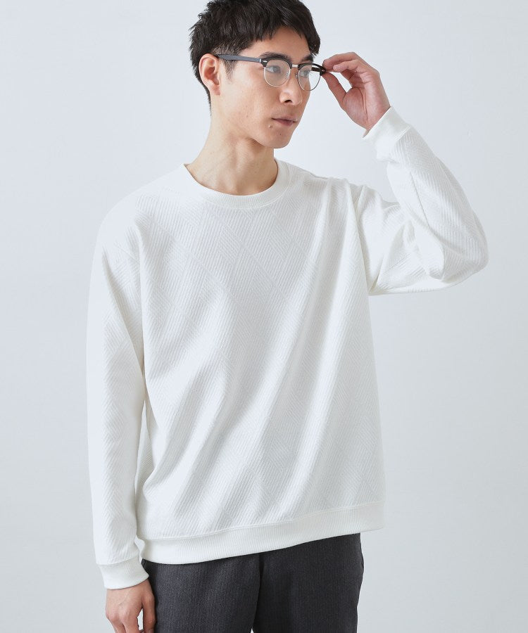 ザ ショップ ティーケー(メンズ) THE SHOP TK(Men) ジャガードリンクススウエット （オフホワイト(003)） オフホワイト(003)