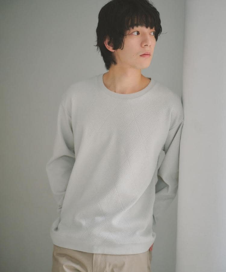 ザ ショップ ティーケー(メンズ) THE SHOP TK(Men) ジャガードリンクススウエット （ライトグレー(011)） ライトグレー(011)