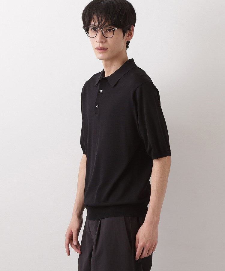 ザ ショップ ティーケー(メンズ) THE SHOP TK(Men) 《KURO》半袖ニットポロシャツ （ブラック(019)） ブラック(019)