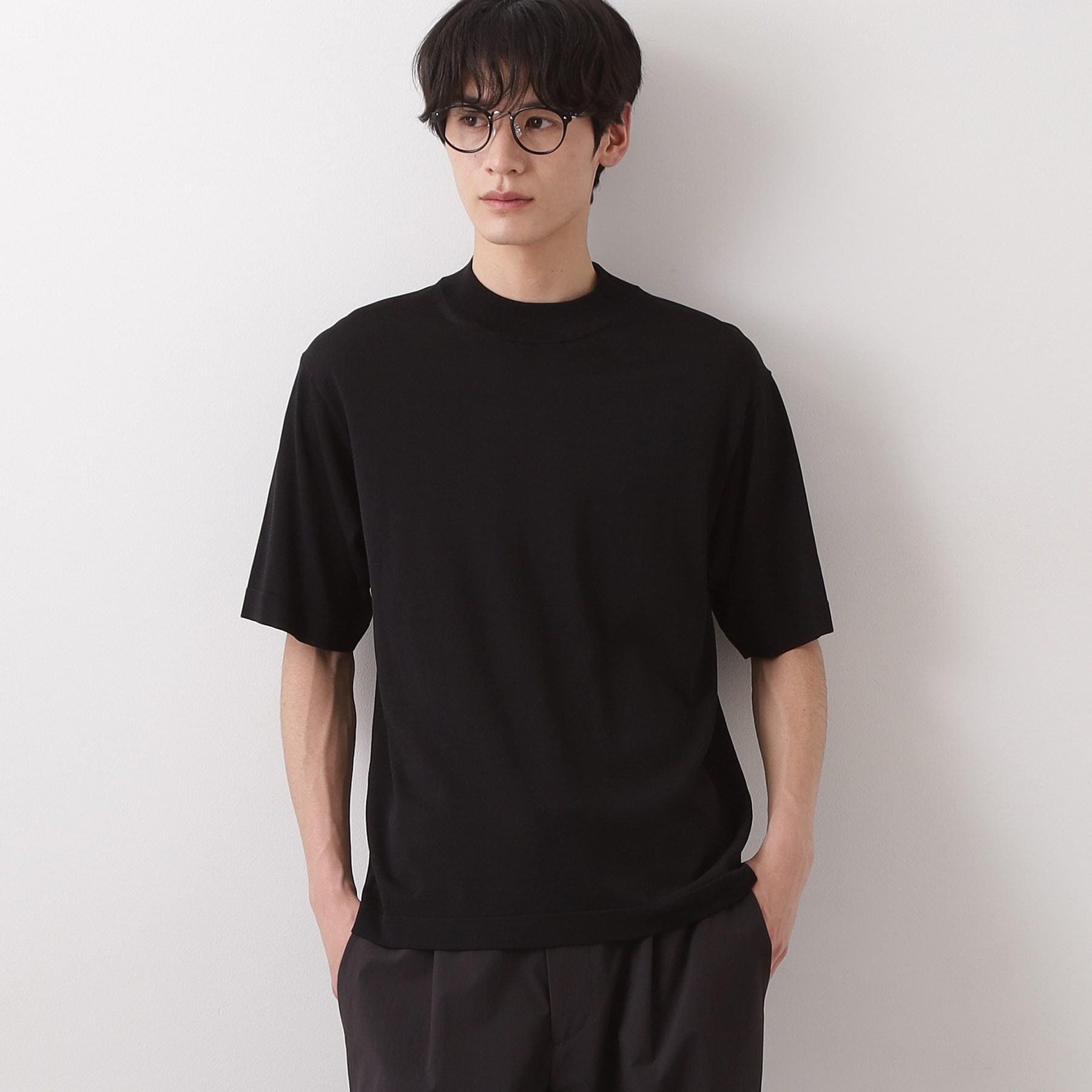 ザ ショップ ティーケー(メンズ) THE SHOP TK(Men) 《KURO》半袖モックネックニット （ブラック(019)） ブラック(019)