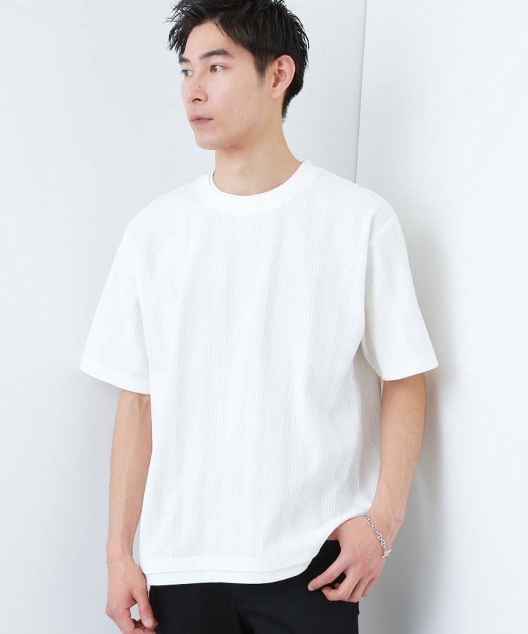 ザ ショップ ティーケー(メンズ) THE SHOP TK(Men) 【C／C】フェイクプルオーバー S／S （オフホワイト(003)） オフホワイト(003)