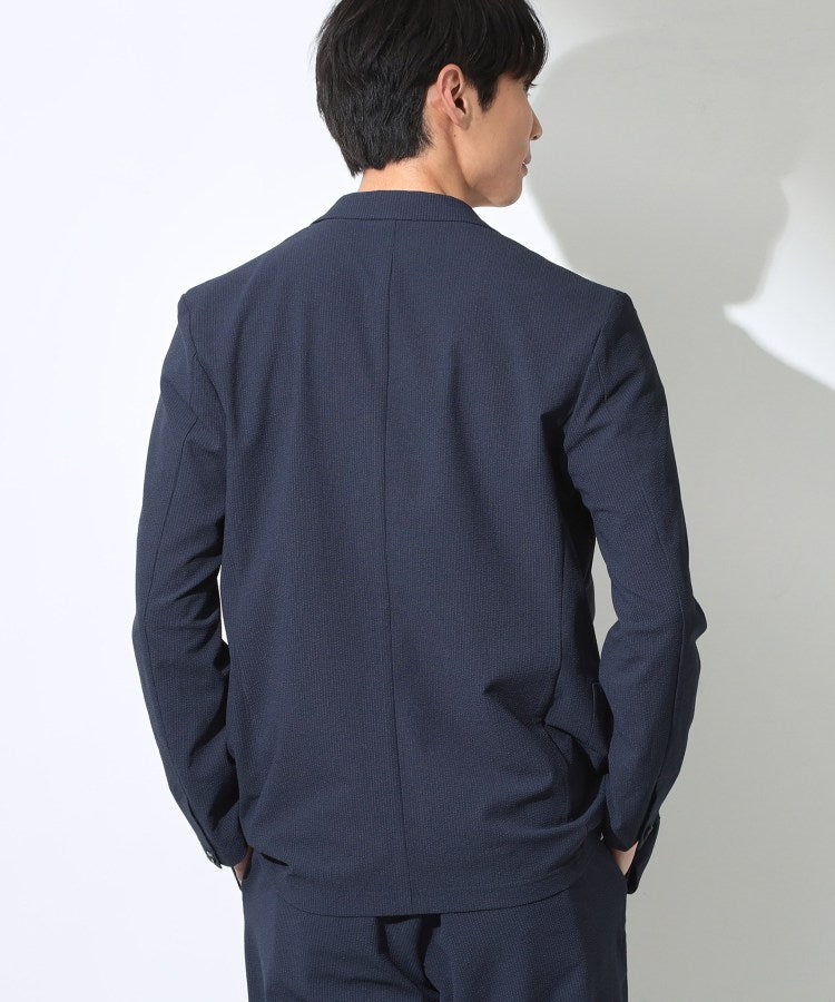ザ ショップ ティーケー(メンズ) THE SHOP TK(Men) マイクロ シアサッカー ジャケット 洗濯機OK／セットアップ可 （ネイビー(094)） ネイビー(094)