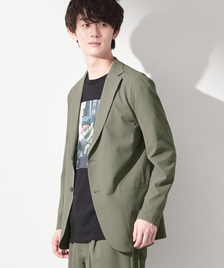 ザ ショップ ティーケー(メンズ) THE SHOP TK(Men) マイクロ シアサッカー ジャケット 洗濯機OK／セットアップ可 （ネイビー(094)） ネイビー(094)