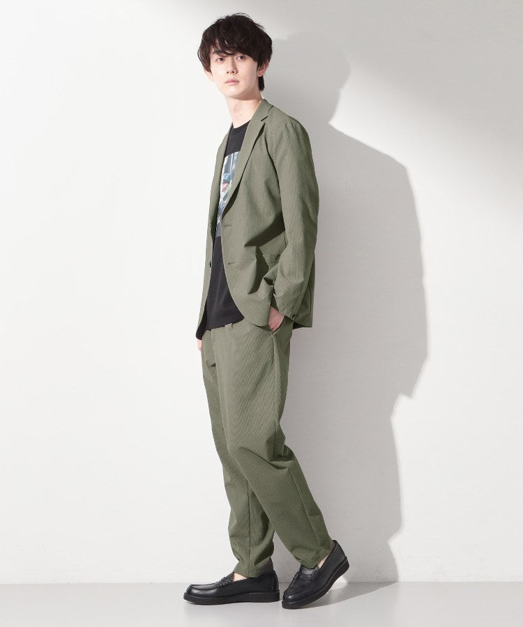 ザ ショップ ティーケー(メンズ) THE SHOP TK(Men) マイクロ シアサッカー ジャケット 洗濯機OK／セットアップ可 （ネイビー(094)） ネイビー(094)