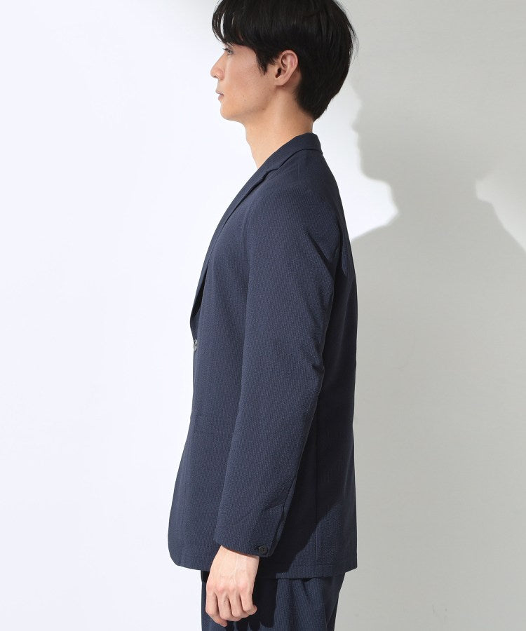 ザ ショップ ティーケー(メンズ) THE SHOP TK(Men) マイクロ シアサッカー ジャケット 洗濯機OK／セットアップ可 （ネイビー(094)） ネイビー(094)