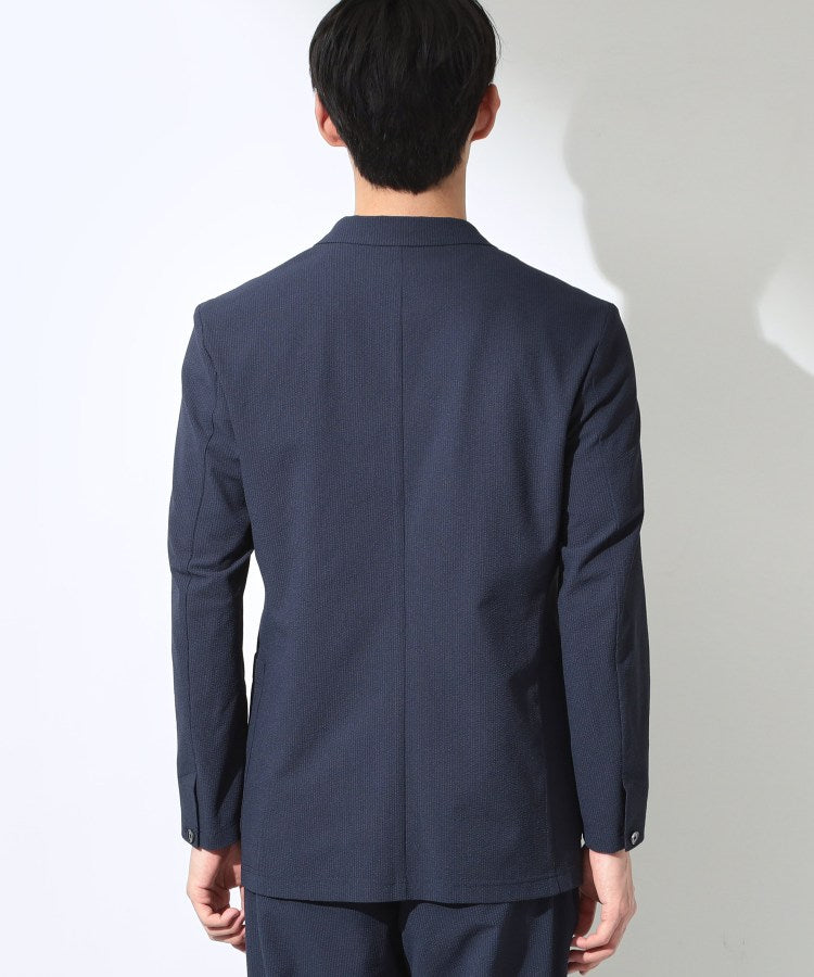 ザ ショップ ティーケー(メンズ) THE SHOP TK(Men) マイクロ シアサッカー ジャケット 洗濯機OK／セットアップ可 （ネイビー(094)） ネイビー(094)