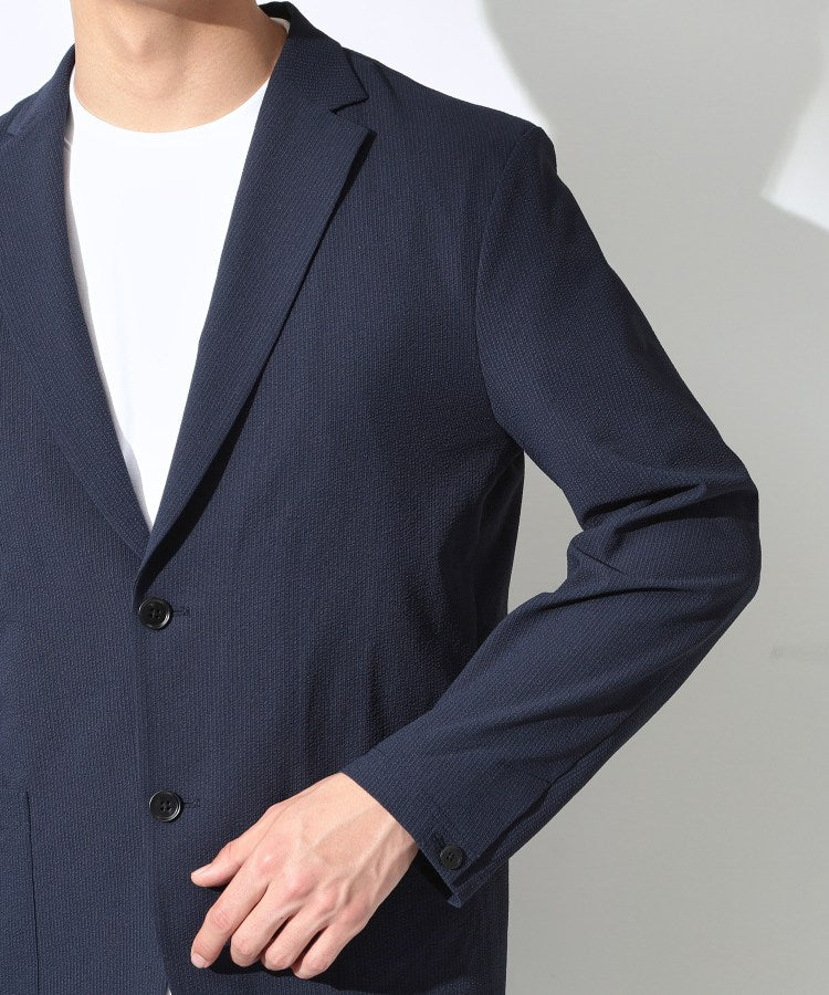 ザ ショップ ティーケー(メンズ) THE SHOP TK(Men) マイクロ シアサッカー ジャケット 洗濯機OK／セットアップ可 （ネイビー(094)） ネイビー(094)