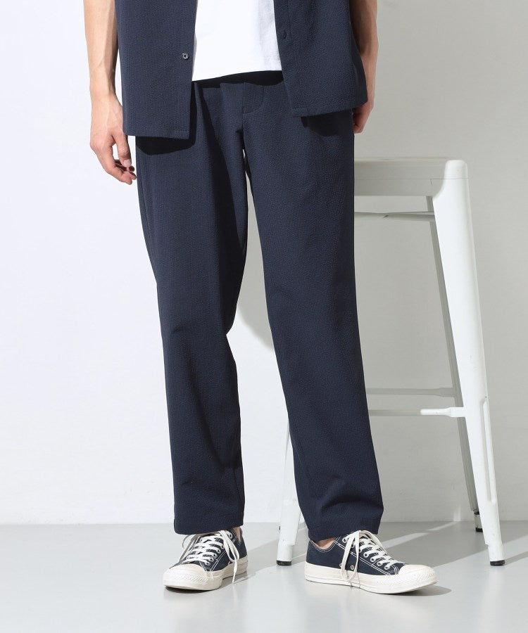 ザ ショップ ティーケー(メンズ) THE SHOP TK(Men) マイクロ シアサッカー イージーパンツ 洗濯機OK／セットアップ可 （ネイビー(094)） ネイビー(094)