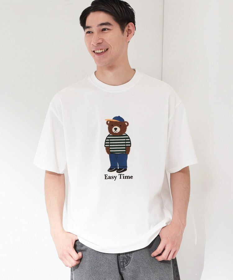ザ ショップ ティーケー(メンズ) THE SHOP TK(Men) クマ サガラ刺繍 半袖Tシャツ 【洗濯機OK】 （ネイビー(394)） ネイビー(394)