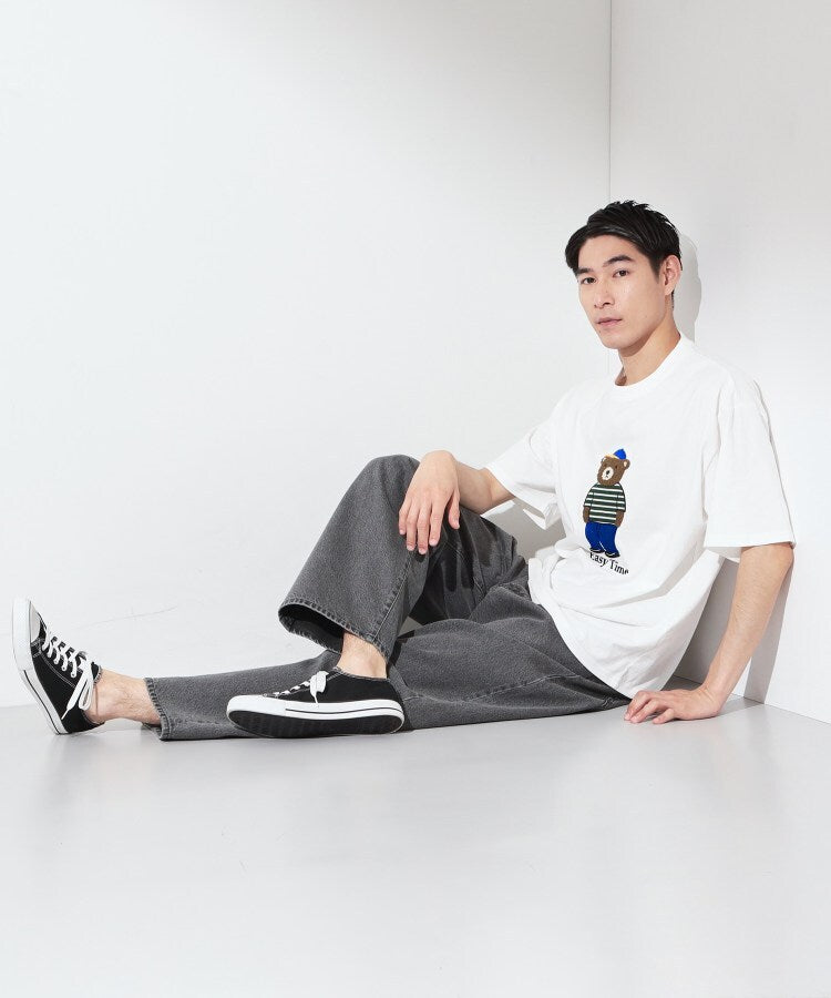 ザ ショップ ティーケー(メンズ) THE SHOP TK(Men) クマ サガラ刺繍 半袖Tシャツ 【洗濯機OK】 （ネイビー(394)） ネイビー(394)