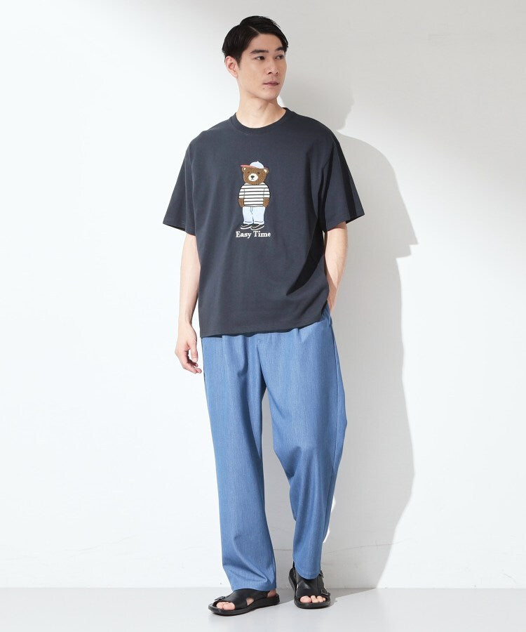 ザ ショップ ティーケー(メンズ) THE SHOP TK(Men) クマ サガラ刺繍 半袖Tシャツ 【洗濯機OK】 （ネイビー(394)） ネイビー(394)
