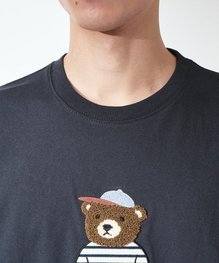 ザ ショップ ティーケー(メンズ) THE SHOP TK(Men) クマ サガラ刺繍 半袖Tシャツ 【洗濯機OK】 （ネイビー(394)） ネイビー(394)