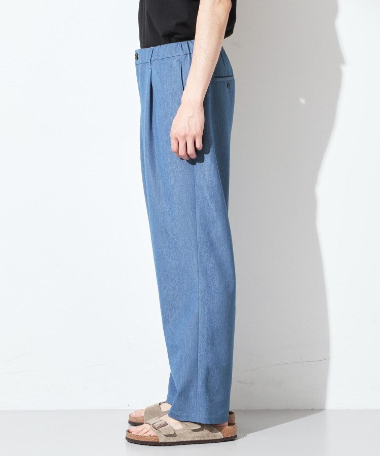 ザ ショップ ティーケー(メンズ) THE SHOP TK(Men) デニムライク セミワイドイージーパンツ 【ベルト要らず／洗濯機OK】 （ブルー(091)） ブルー(091)