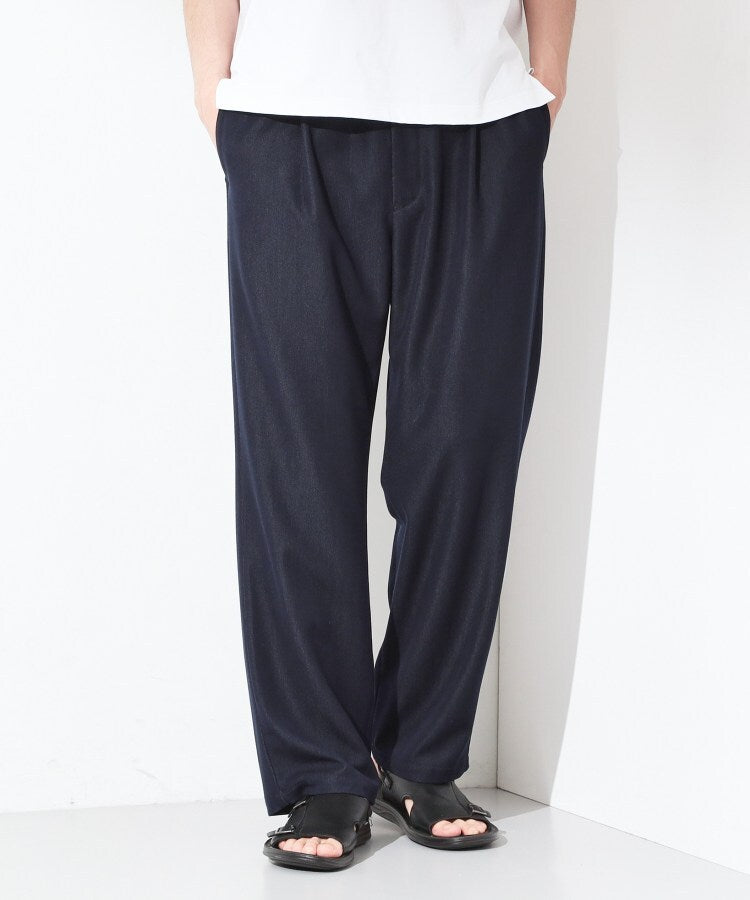 ザ ショップ ティーケー(メンズ) THE SHOP TK(Men) デニムライク セミワイドイージーパンツ 【ベルト要らず／洗濯機OK】 （ブルー(091)） ブルー(091)