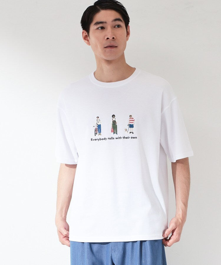 ザ ショップ ティーケー(メンズ) THE SHOP TK(Men) 刺繍×ロゴ 鹿の子 半袖Tシャツ 【洗濯機OK】 （オフホワイト(003)） オフホワイト(003)