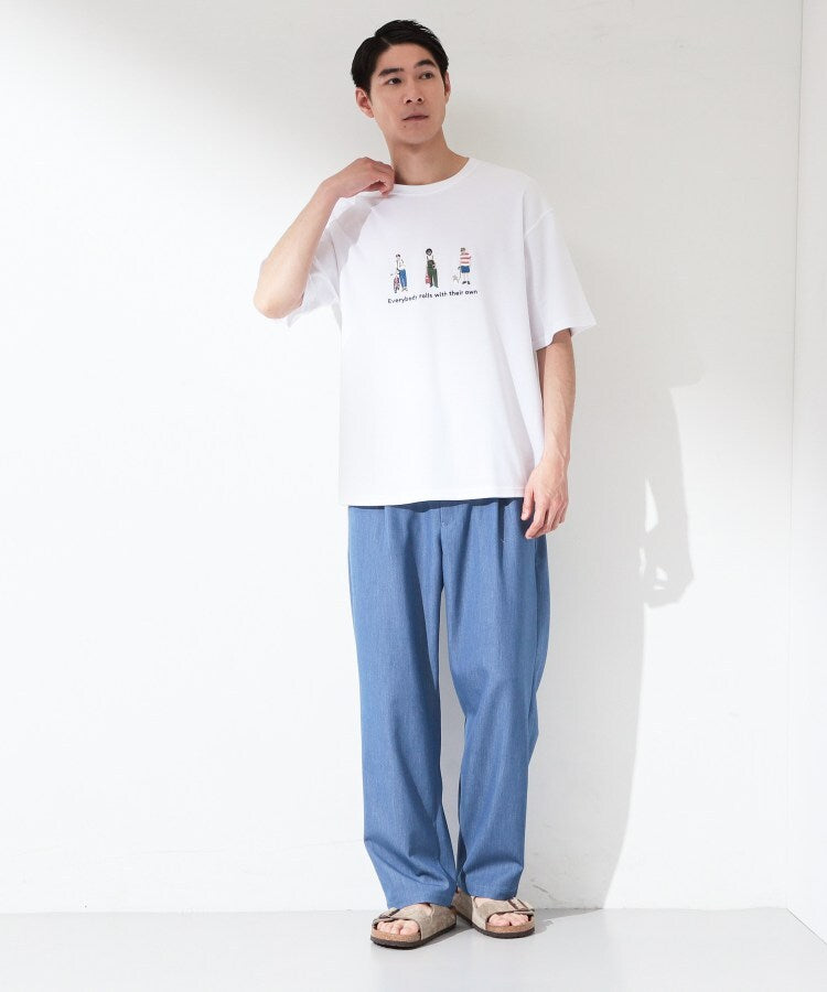 ザ ショップ ティーケー(メンズ) THE SHOP TK(Men) 刺繍×ロゴ 鹿の子 半袖Tシャツ 【洗濯機OK】 （オフホワイト(003)） オフホワイト(003)