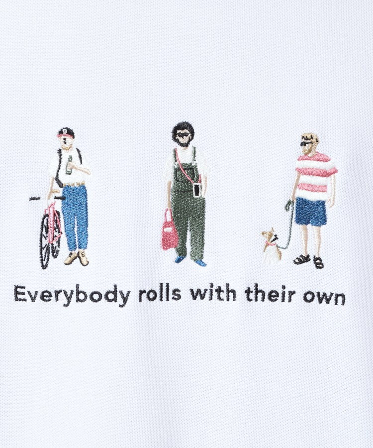 ザ ショップ ティーケー(メンズ) THE SHOP TK(Men) 刺繍×ロゴ 鹿の子 半袖Tシャツ 【洗濯機OK】 （オフホワイト(003)） オフホワイト(003)