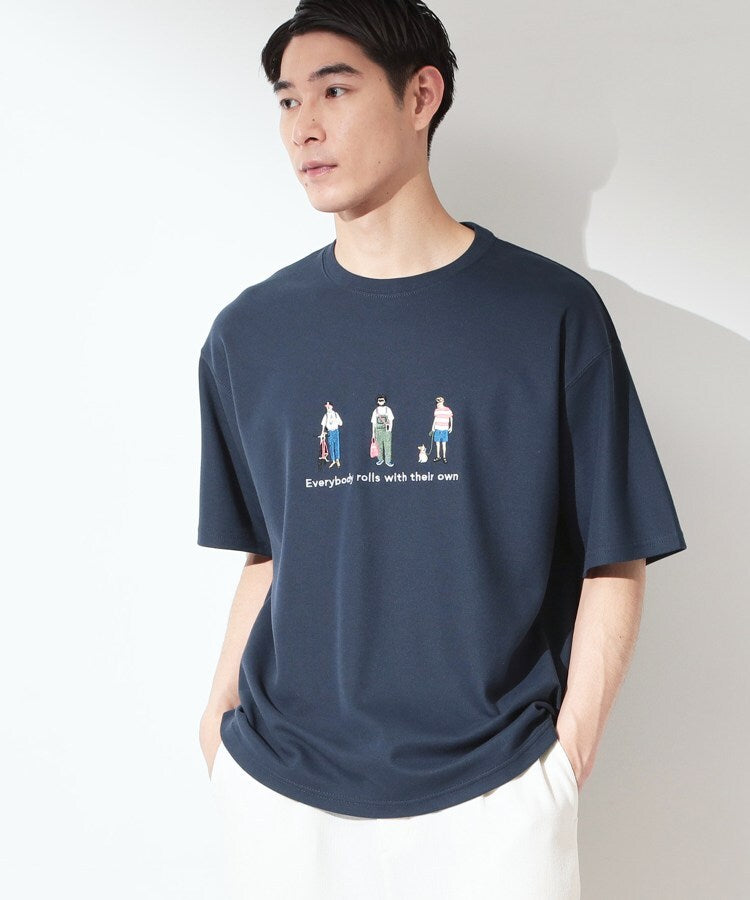 ザ ショップ ティーケー(メンズ) THE SHOP TK(Men) 刺繍×ロゴ 鹿の子 半袖Tシャツ 【洗濯機OK】 （オフホワイト(003)） オフホワイト(003)