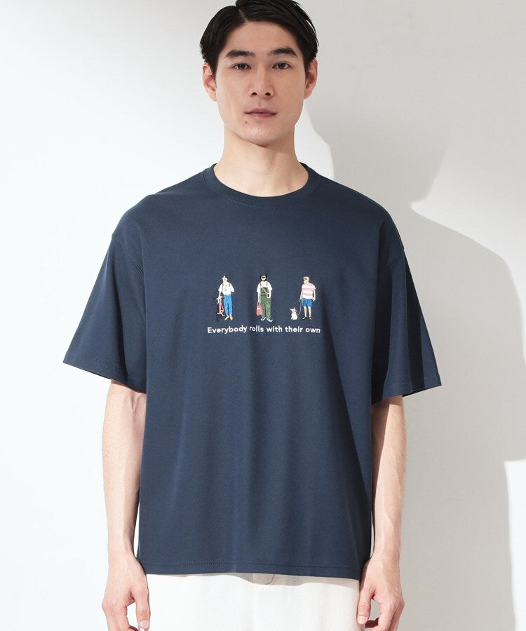 ザ ショップ ティーケー(メンズ) THE SHOP TK(Men) 刺繍×ロゴ 鹿の子 半袖Tシャツ 【洗濯機OK】 （オフホワイト(003)） オフホワイト(003)