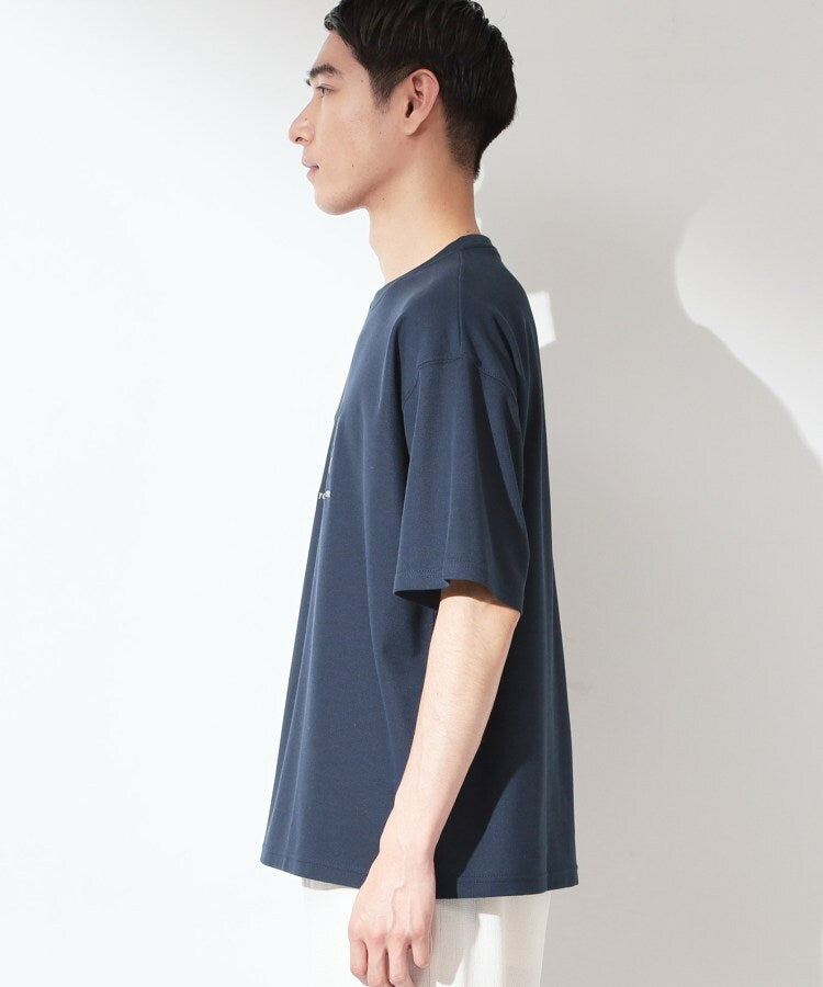 ザ ショップ ティーケー(メンズ) THE SHOP TK(Men) 刺繍×ロゴ 鹿の子 半袖Tシャツ 【洗濯機OK】 （オフホワイト(003)） オフホワイト(003)