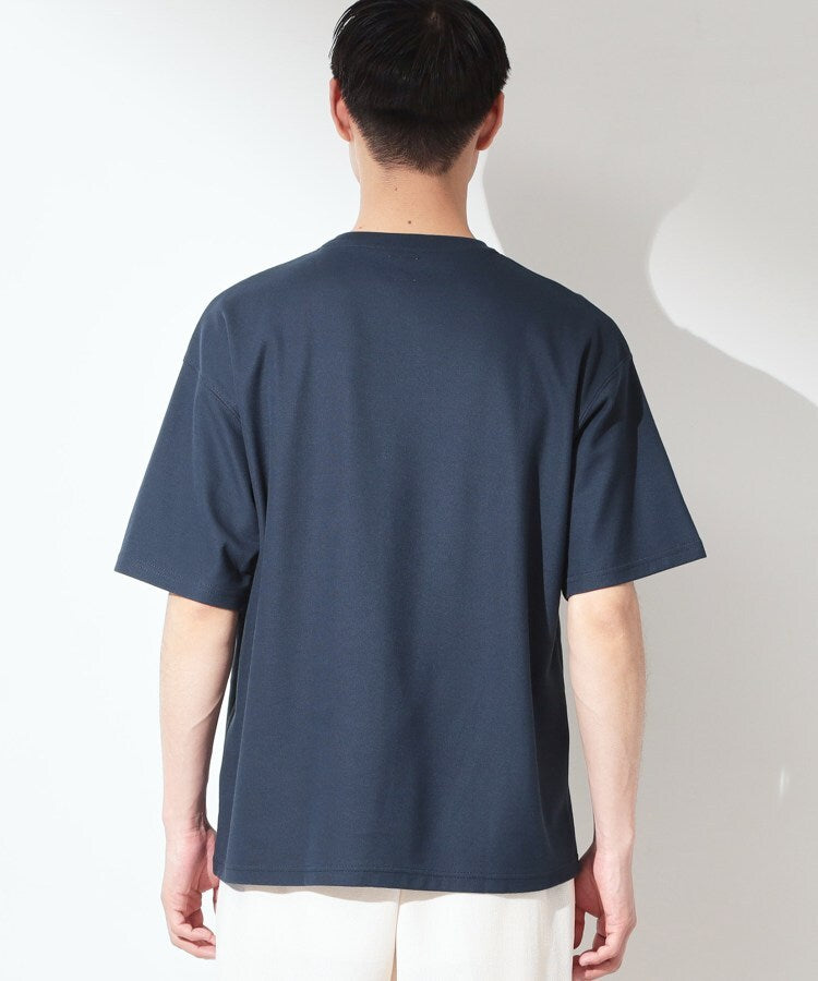 ザ ショップ ティーケー(メンズ) THE SHOP TK(Men) 刺繍×ロゴ 鹿の子 半袖Tシャツ 【洗濯機OK】 （オフホワイト(003)） オフホワイト(003)